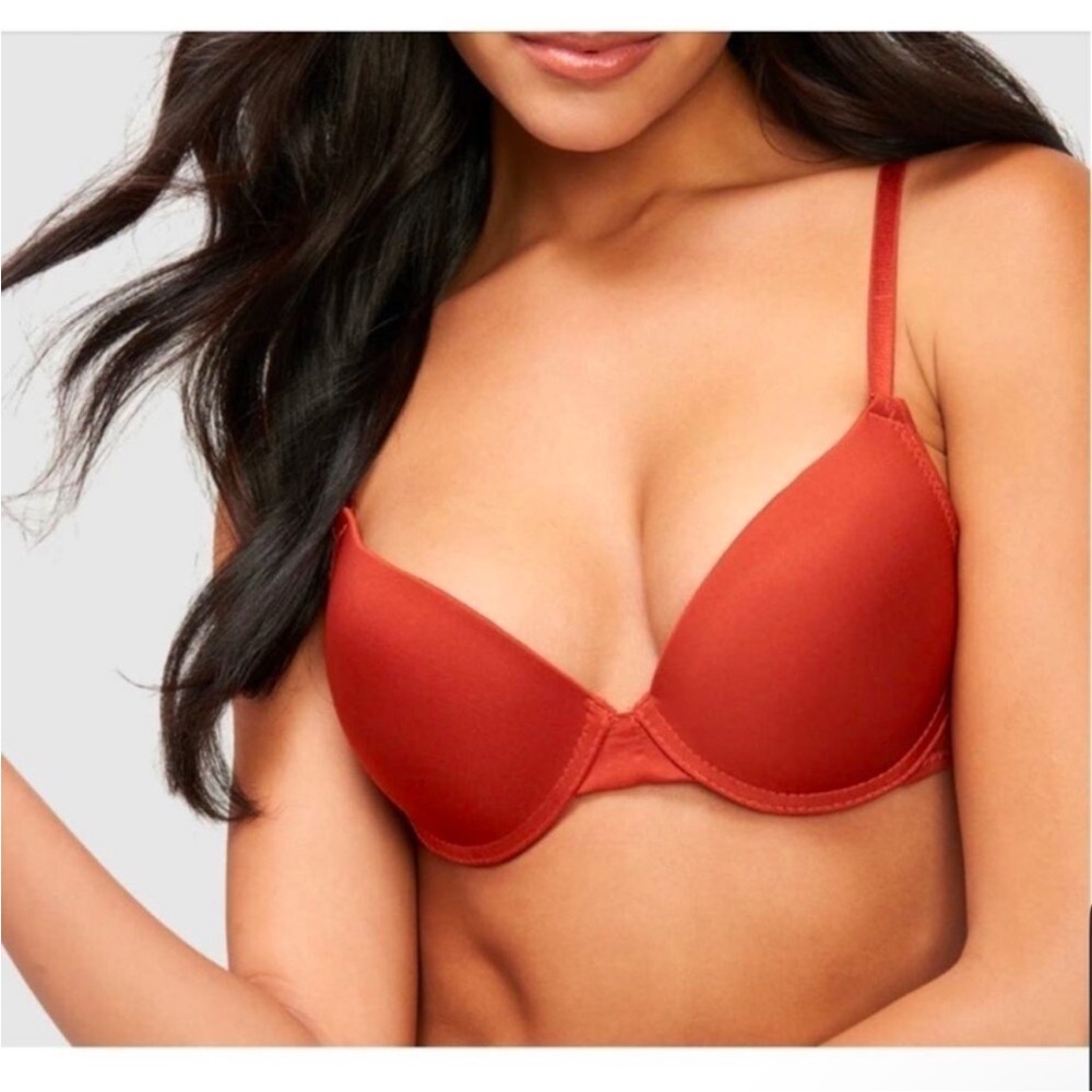 Frederick's of Hollywood Bra 36C Extreme Cleavage Red
